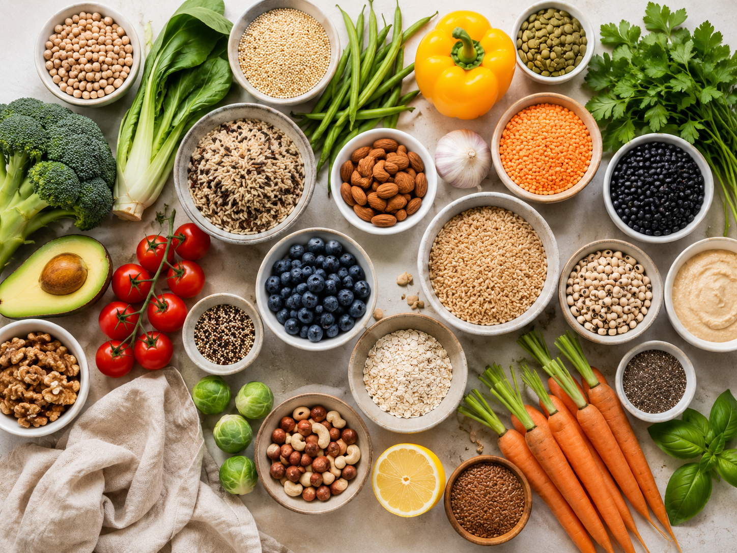 Colorful whole foods